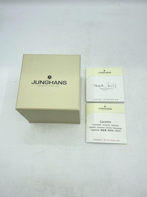 JUNGHANS QUARTZ WATCH 027/3700.00 ANALOG WHITE BLACK STAINLESS STEEL MENS