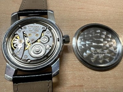 KING SEIKO 44-9990 SECOND MODEL 1968 25 JEWELS BLACK DIAL MANUAL WIND WATCH