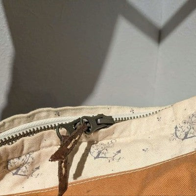 KAPITAL SNUFKIN BAG PATCHWORK ANCHOR MONOGRAM BORDER CAMEL CREAM UNUSED