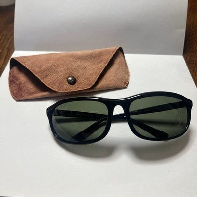 PERSOL 127 95 TERMINATOR 2 SUNGLASSES BLACK FRAME GREEN LENS MADE IN ITALY