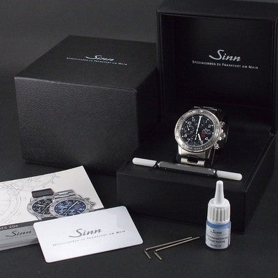 SINN 206 DAY-DATE CHRONOGRAPH 43MM BLACK DIAL STAINLESS STEEL AUTOMATIC WATCH
