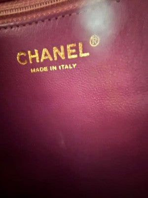 CHANEL CHOCOLATE BAR PATENT LEATHER TOTE BAG COCO MARK BROWN AUTHENTIC