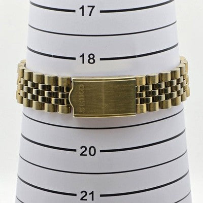 SEIKO 5 AUTOMATIC DAY-DATE 7S26-3110 FLUTED BEZEL GOLD DIAL MEN'S WATCH 36.3MM