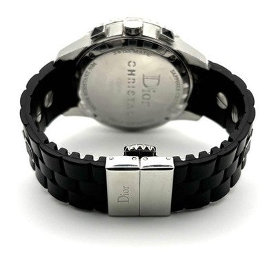 CHRISTIAN DIOR CHRISTAL CD114317 CHRONOGRAPH DATE QUARTZ 38MM BLACK DIAL WATCH