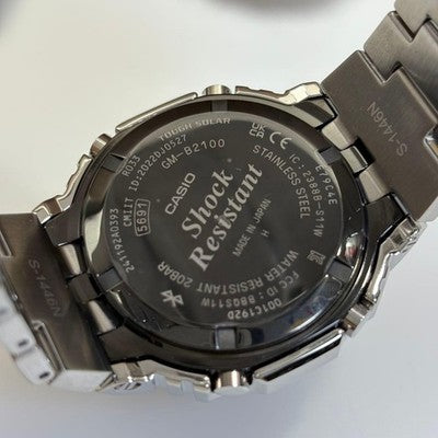 CASIO G SHOCK FULL METAL OCTAGON (GM B2100) SILVER TOUGH SOLAR ANALOG DIG W/BOX