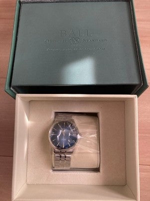 BALL WATCH LEGEND AUTOMATIC 904L STEEL BLUE DIAL DATE STAINLESS STEEL BOXED