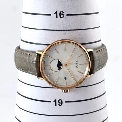 RADO COUPOLE CLASSIC 15463020 QUARTZ MOONPHASE PEARL DIAL STAINLESS 34MM WATCH