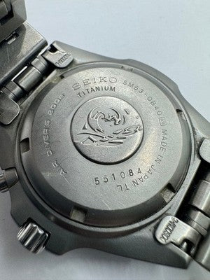 SEIKO GRAY GHOST 5M63-0B40 PROSPEX KINETIC TITANIUM BLACK DIAL MEN'S WATCH AS IS
