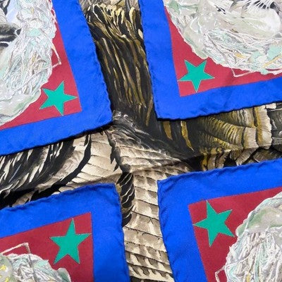 HERMES CARRE 90 KERMIT OLIVER TEXAS WILDLIFE SILK SCARF RARE FRANCE AUTHENTIC