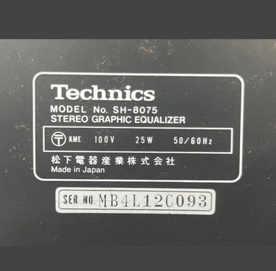 TECHNICS SH-8075 STEREO GRAPHIC EQUALIZER VINTAGE AUDIO TESTED WORKING JAPAN