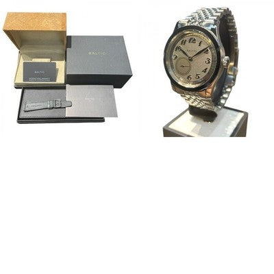 BALTIC MR CLASSIC SILVER AUTOMATIC GRAY DIAL SMALL SECOND 36MM BOXED WATCH