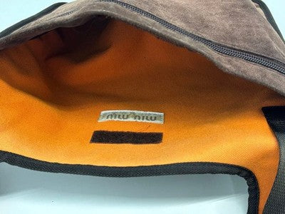 MIU MIU 1999SS ARCHIVE SHOULDER BAG DARK BROWN ORANGE Y2K VINTAGE