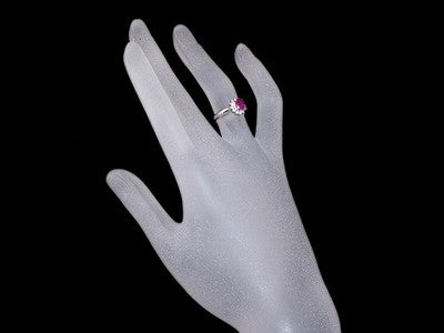 RUBY 0.69CT 0.23CT DIAMOND DESIGN RING SIZE 9 PT850 EXCELLENT CONDITION USED