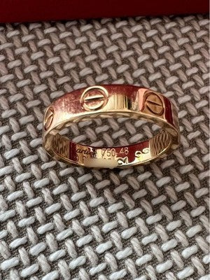 CARTIER MINI LOVE RING K18PG SIZE 8 PINK GOLD W/ BOX USED GOOD CONDITION