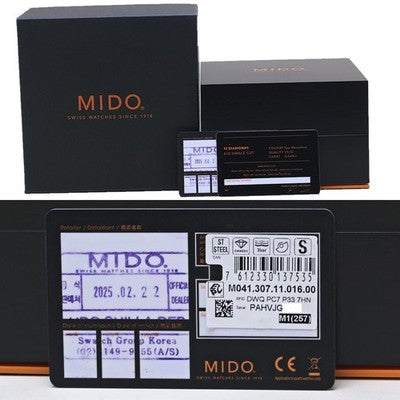 MIDO BARONCELLI M041.307.11.016.00 AUTOMATIC WHITE DIAL STAINLESS WOMEN WATCH