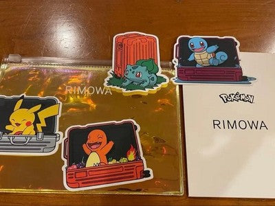 RIMOWA POKEMON STICKER SET PIKACHU CHARIZARD BULBASAUR SQUIRTLE NEW AUTHENTIC