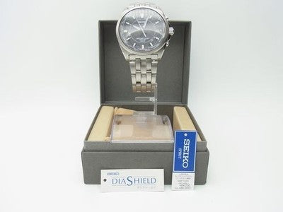 SEIKO BRIGHTZ SBFT003 TITANIUM SOLAR RADIO WORLD TIME MEN'S WATCH 39MM JAPAN