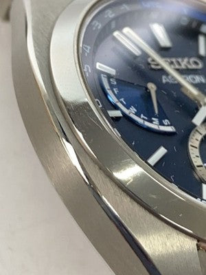 SEIKO 8B63-0BA0 CASE SIZE 5.1 ×4.4CM WRIST SIZE 16.5CM WATCH NAVY BLUE W/ BOX