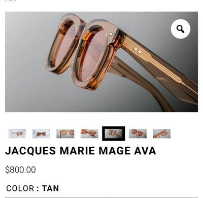 JACQUES MARIE MAGE AVA MEN'S SUNGLASSES LTD TO 350 JAPAN MADE COL. CLEAR BROWN