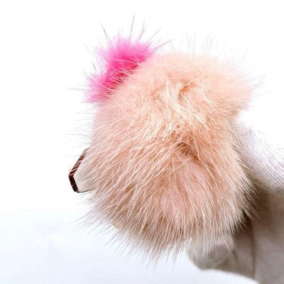 LOUIS VUITTON WILD FUR CAT BAG CHARM BIJOU SAC KEY HOLDER M63093 PINK MONOGRAM