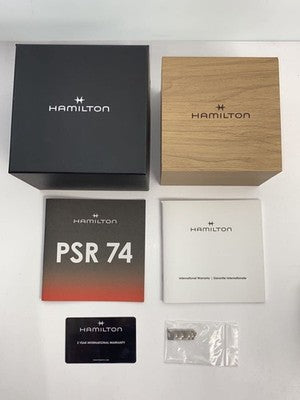 HAMILTON PSR H523040 BLACK DIAL STAINLESS STEEL QUARTZ DIGITAL WATCH USED