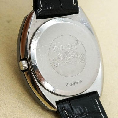 RADO DIASTAR BLACK QUARTZ MENS WATCH WORKING NEW BATTERY IN BOX VINTAGE