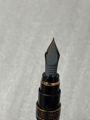 PILOT EORINO FOUNTAIN PEN NIB SIZE F BLACK GOLD RESIN MADE IN JAPAN USED