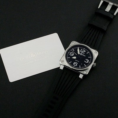 BELL & ROSS AVIATION BR03-92-S 42MM STAINLESS STEEL BLACK DIAL AUTOMATIC WATCH