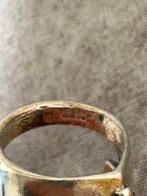 VIVIENNE WESTWOOD ARMOR RING OLD MODEL HALLMARK SILVER SIZE 12 US RARE