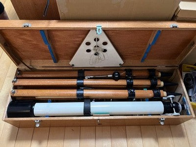 TAKAHASHI TS-66G REFRACTOR TELESCOPE D65MM F900MM WOOD TRIPOD CASE VINTAGE