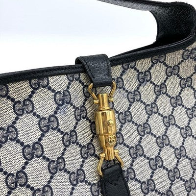 GUCCI NEW JACKIE GG SUPREME HANDBAG NAVY SHOULDER BAG USED FROM JAPAN