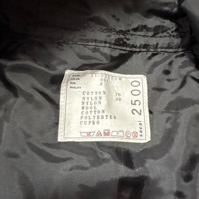 SACAI 21SS OXFORD COAT MEN'S BLACK DIFFERENT BUTTON SWITCHING DESIGN M
