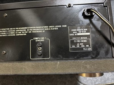 VICTOR TD-V731 3 HEAD CASSETTE DECK AUTO REVERSE SLIM DESIGN POWER TESTED