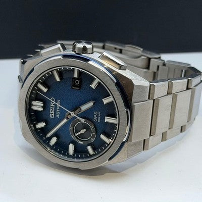 SEIKO ASTRON NEXTER SBXD023 3X62 GPS SOLAR TITANIUM BLUE DIAL MEN'S WATCH