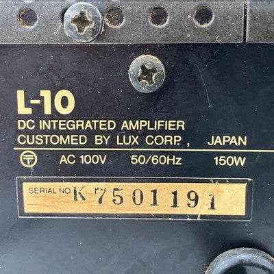 LUXMAN L-10 INTEGRATED AMPLIFIER VINTAGE HI-FI - POWER ON TESTED, CLEANED AS IS