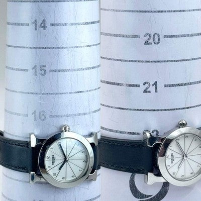 HERMES RONDE H WATCH HR1210 WOMENS SILVER QUARTZ LUXURY RARE FRANCE