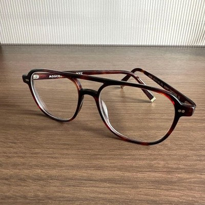 MOSCOT SPIRIT BJORN 55 17-142 SUNGLASSES TORTOISE FRAME CLEAR LENS WITH CASE