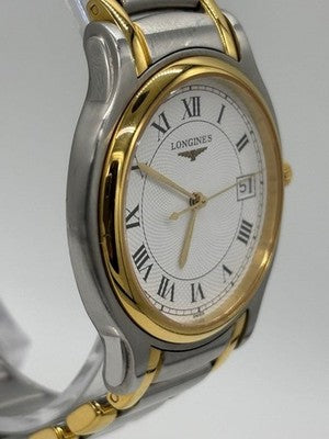 LONGINES DOLCEVITA L5.659.3 33MM TWO TONE SS GP WHITE DIAL QUARTZ WATCH BOX