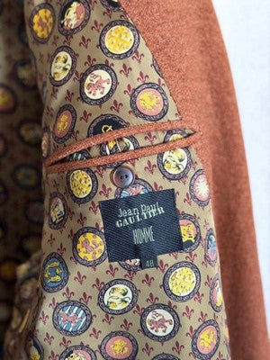 JEAN PAUL GAULTIER HOMME SILK BLEND ALPACA LONG COAT MEN SIZE 48 EXCELLENT USED