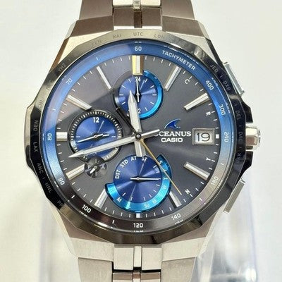 CASIO OCEANUS OCW-S5000E-1AJF MANTA SOLAR RADIO TITANIUM WATCH BLACK DIAL