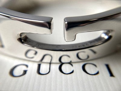 GUCCI G LOGO ROUND G SILVER WIDE BANGLE BRACELET AG925