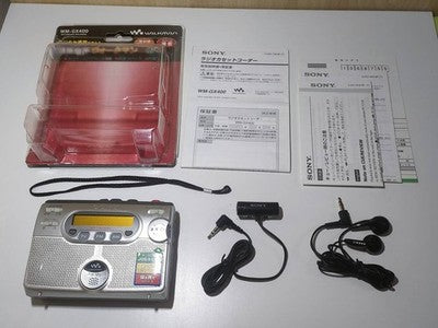 SONY WM-GX400 Cassette Recorder Black /w Earphones Mic Box Manual Used from JPN