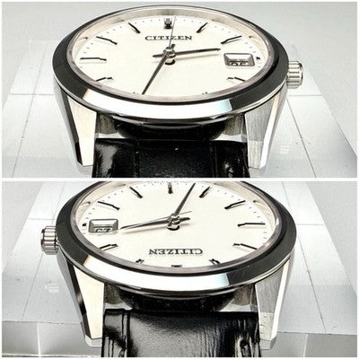 CITIZEN A610 H14061 HIGH PRECISION QUARTZ MEN WATCH WHITE DIAL DATE NEW STRAP
