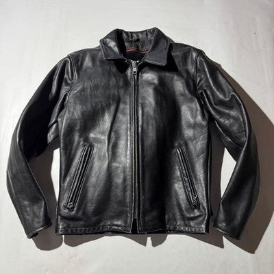 SCHOTT 652 SIZE 38 BLACK GENUINE LEATHER SINGLE RIDERS JACKET USA BIKER VINTAGE