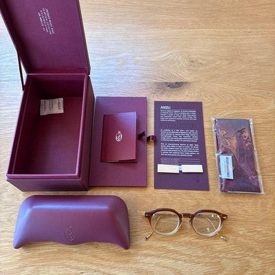 JACQUES MARIE MAGE ANGELI JMMA 11L BROWN ROUND FRAME GLASSES CASE JAPAN