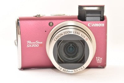 CANON POWERSHOT SX200 IS RED COMPACT DIGITAL CAMERA 12X OPTICAL ZOOM LENS AS IS