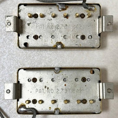1980S GIBSON PAF PAT NO 2.737.842 GOLD HUMBUCKER PICKUP SET VINTAGE TESTED