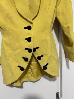THIERRY MUGLER YELLOW TAILORED JACKET Y2K WOMEN SIZE 7AR (SMALL)