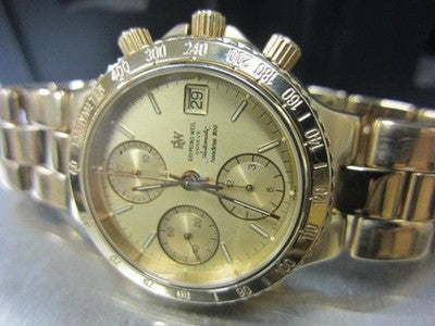 RAYMOND WEIL AMADEUS 200 AUTO CHRONOGRAPH 7750 GOLD WATCH REF7705 JP