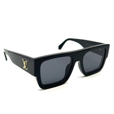 LOUIS VUITTON LV CRUSH SQUARE SUNGLASSES Z2125E BLACK LOGO AUTHENTIC
